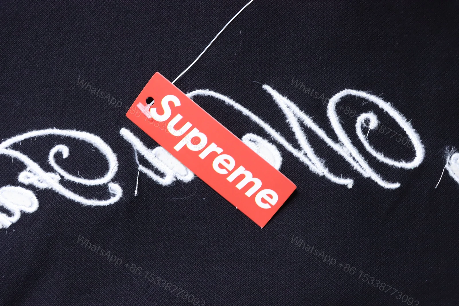 View 6 of Supreme 25SS No.7 Script Embroidered Short-Sleeve Polo Shirt Black