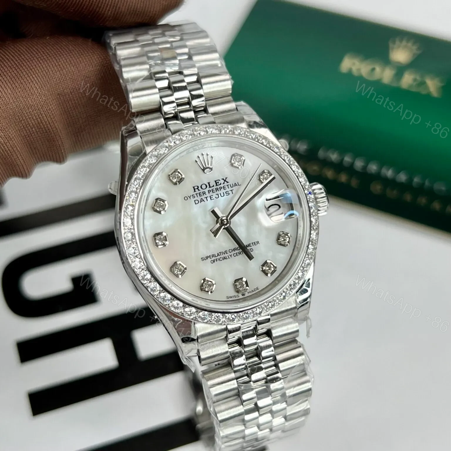 View 2 of Replica Rolex Datejust Mother of Pearl – White Dial 116244 36 mm