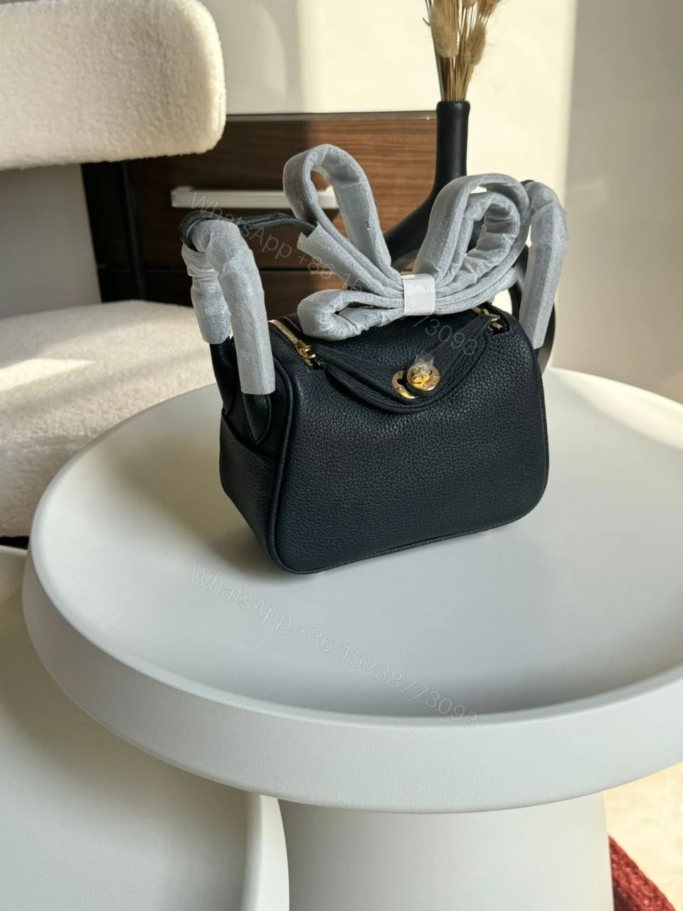 View 7 of Hermes Brand New Mini Lindy Nata Togo Palladium HDW