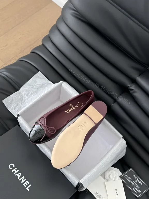 View 7 of Burgundy Patent-Toe Ballet Flats - Luxury Chic Comfort