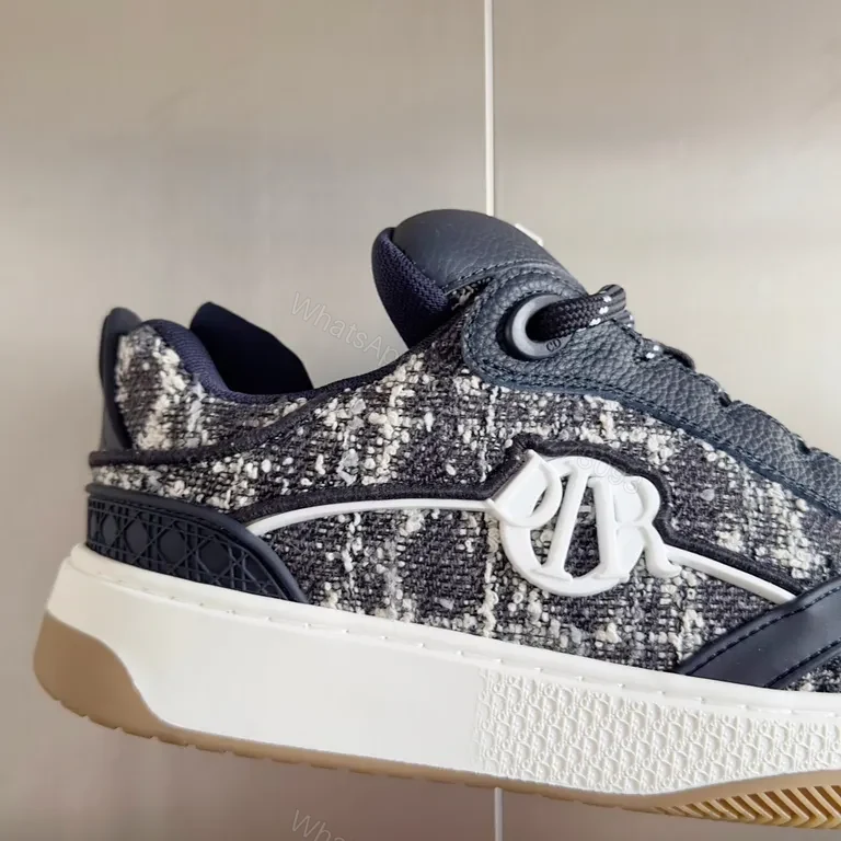 View 9 of Dark Knit & Leather Fusion Everyday Luxury Sneakers