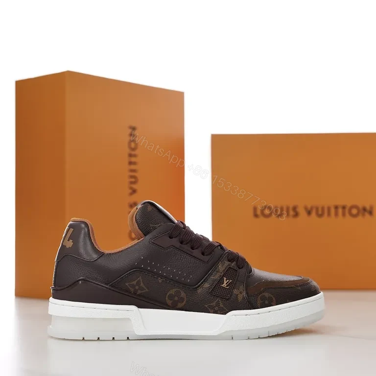 Lux Patterned Leather Sneaker – LV Monogram Luxury Comfort — view 1