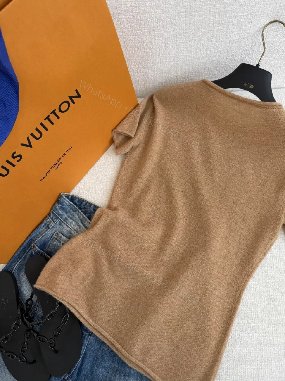 View 4 of Textured Knit Tee: Premium Casual Luxe, Blur Logo Update