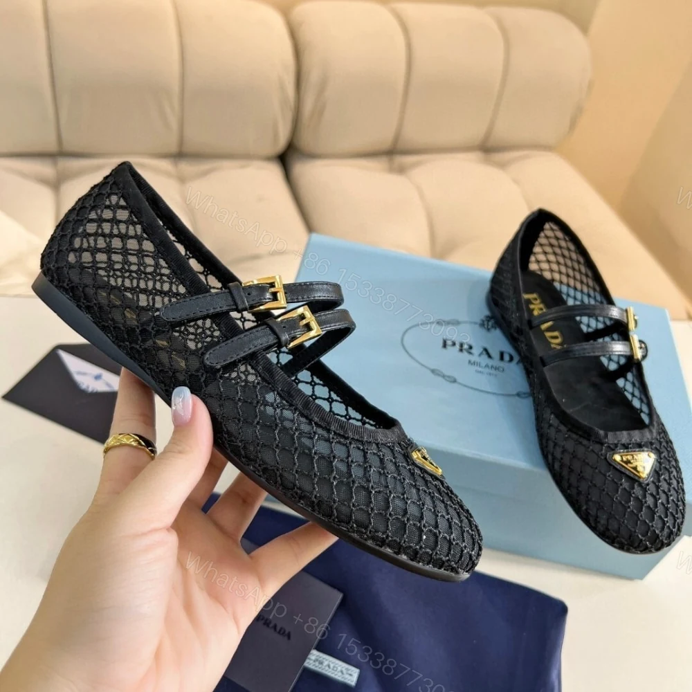 View 6 of PRADA MESH FABRIC BALLERINAS BLACK 1F915N 099 F0002 F 005