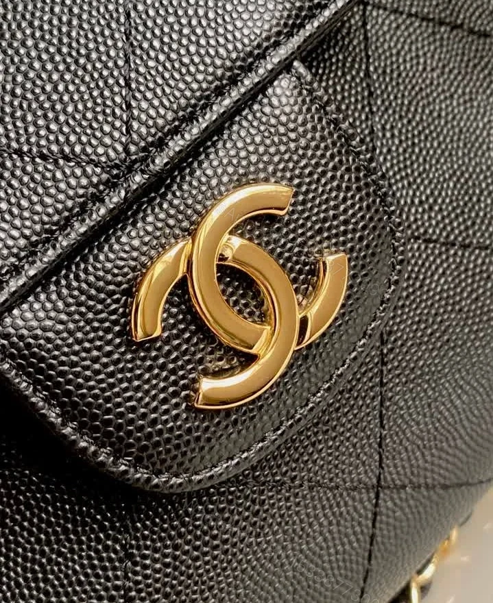 View 11 of Chanel Lookalike Small Black Shopping Bag 7095 Grained Calfskin