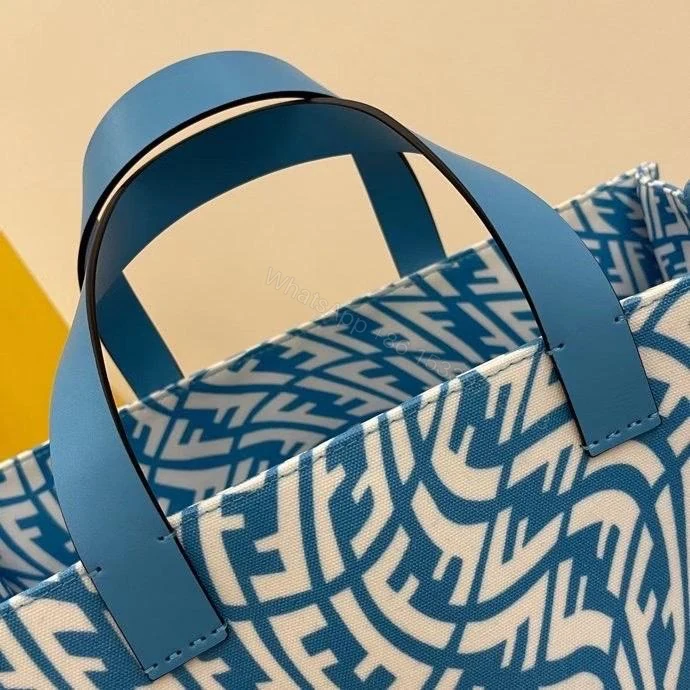 View 7 of Fendi Tote Bag with FF Vertigo Print – Blue – Totes