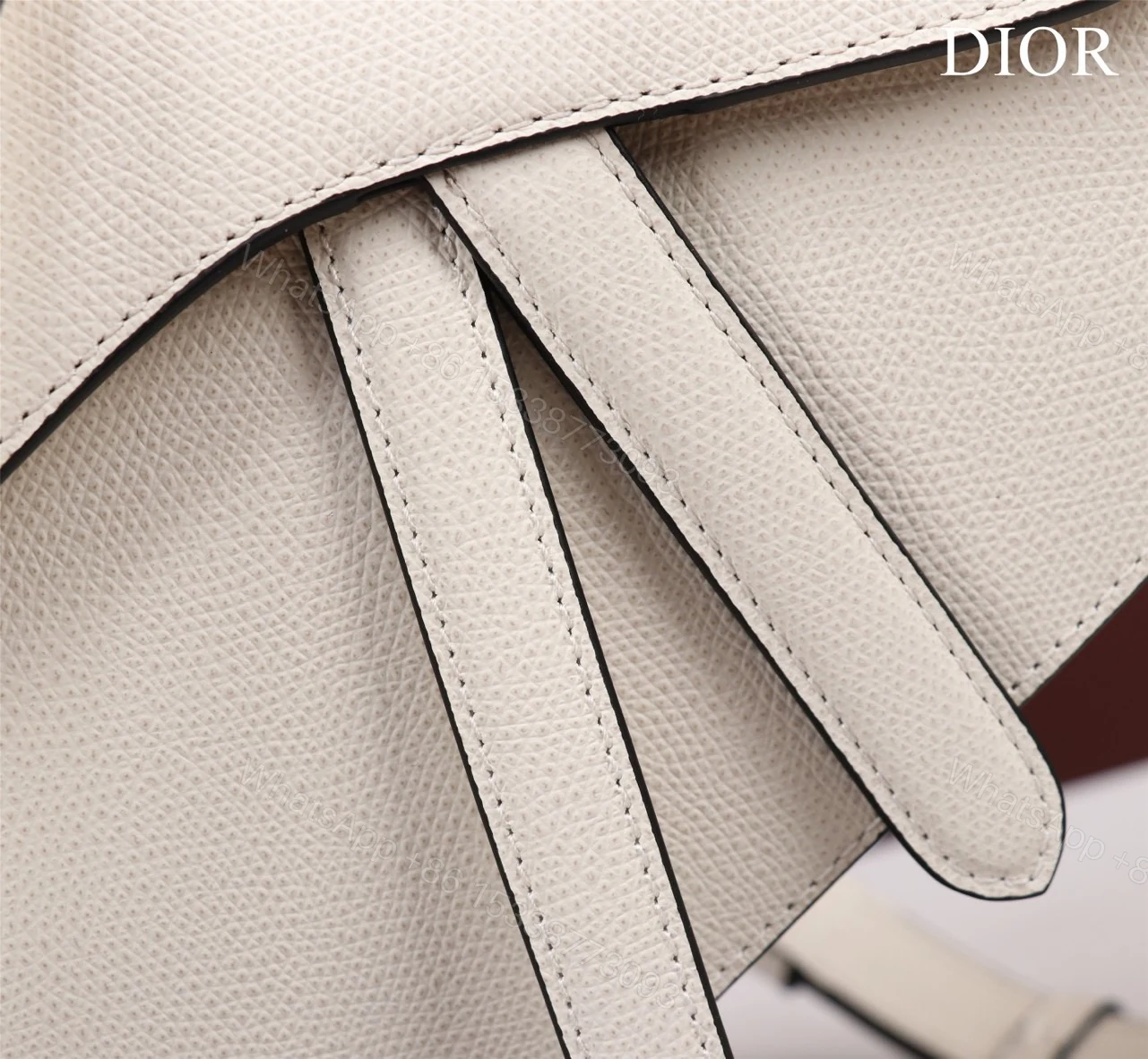 View 4 of Dior Saddle 11 Handbags White Color With Lock Yellow Gold 25x20x6.5cm