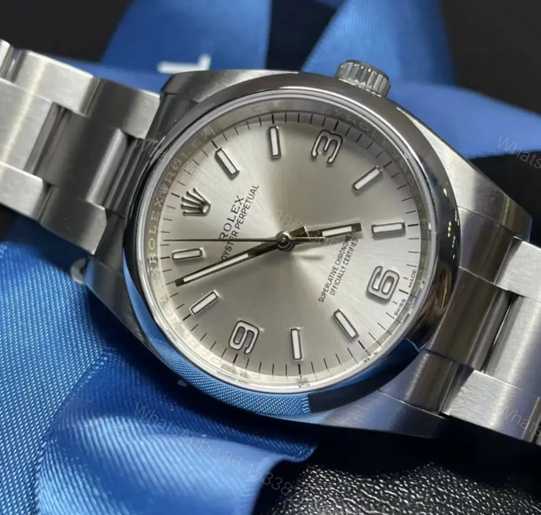 View 9 of Rolex Oyster Perpetual 36 Silver New Stainless Steel Bracelet Stunning 116000-0012