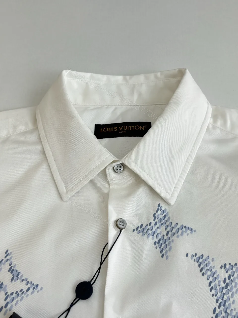 View 10 of Patterned White Shirt - Monogram Detailing, Lux Everyday Comfort