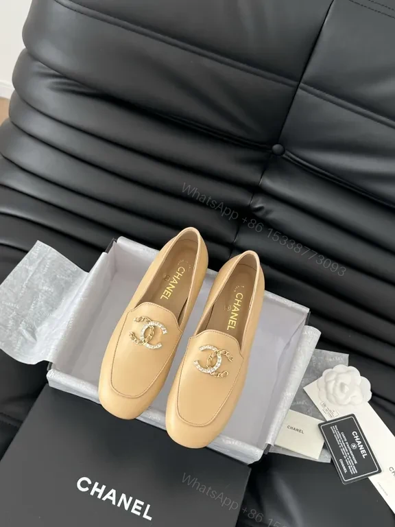 Beige Leather Mules â€“ Chanel-Inspired, Lux Comfort Flats — view 1