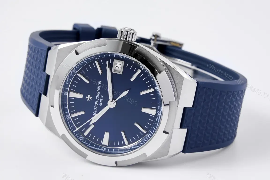View 6 of 8F Factory Vacheron Constantin Overseas 4500V Series – Blue Dial Stainless Steel Watch with Blue Rubber Strap, 41mm