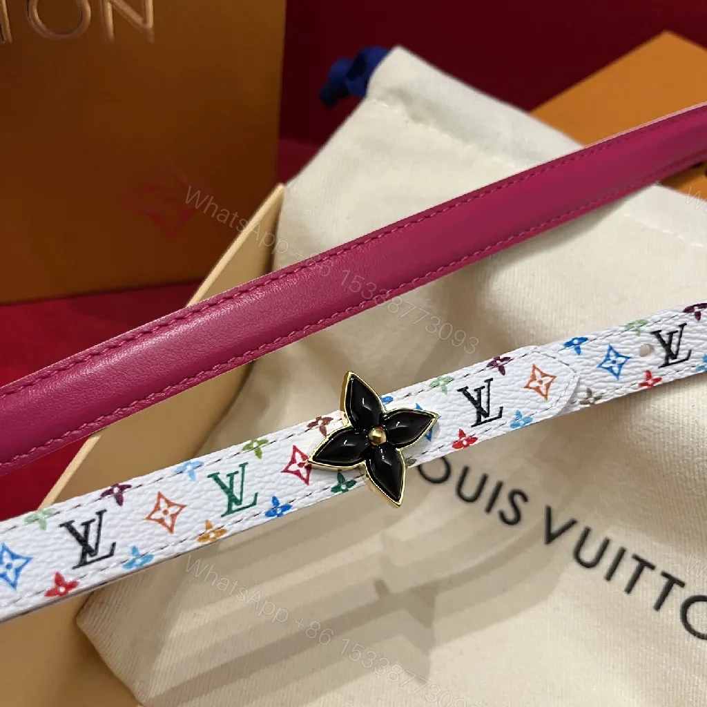 View 8 of Colorful Monogram Belt with Fleur-de-Lis Clasp, Luxe Contrast