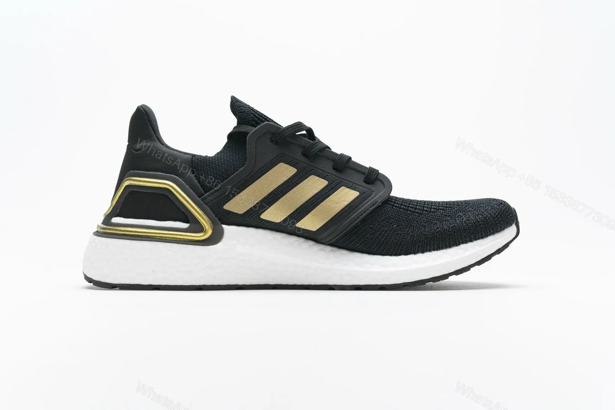 View 2 of Adidas Ultra Boost 20 Black Gold White EE4393