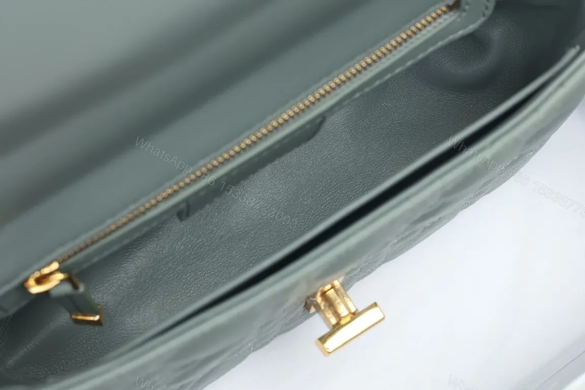 View 3 of Quilted Calfskin Crossbody with Gold Hardware Luxury