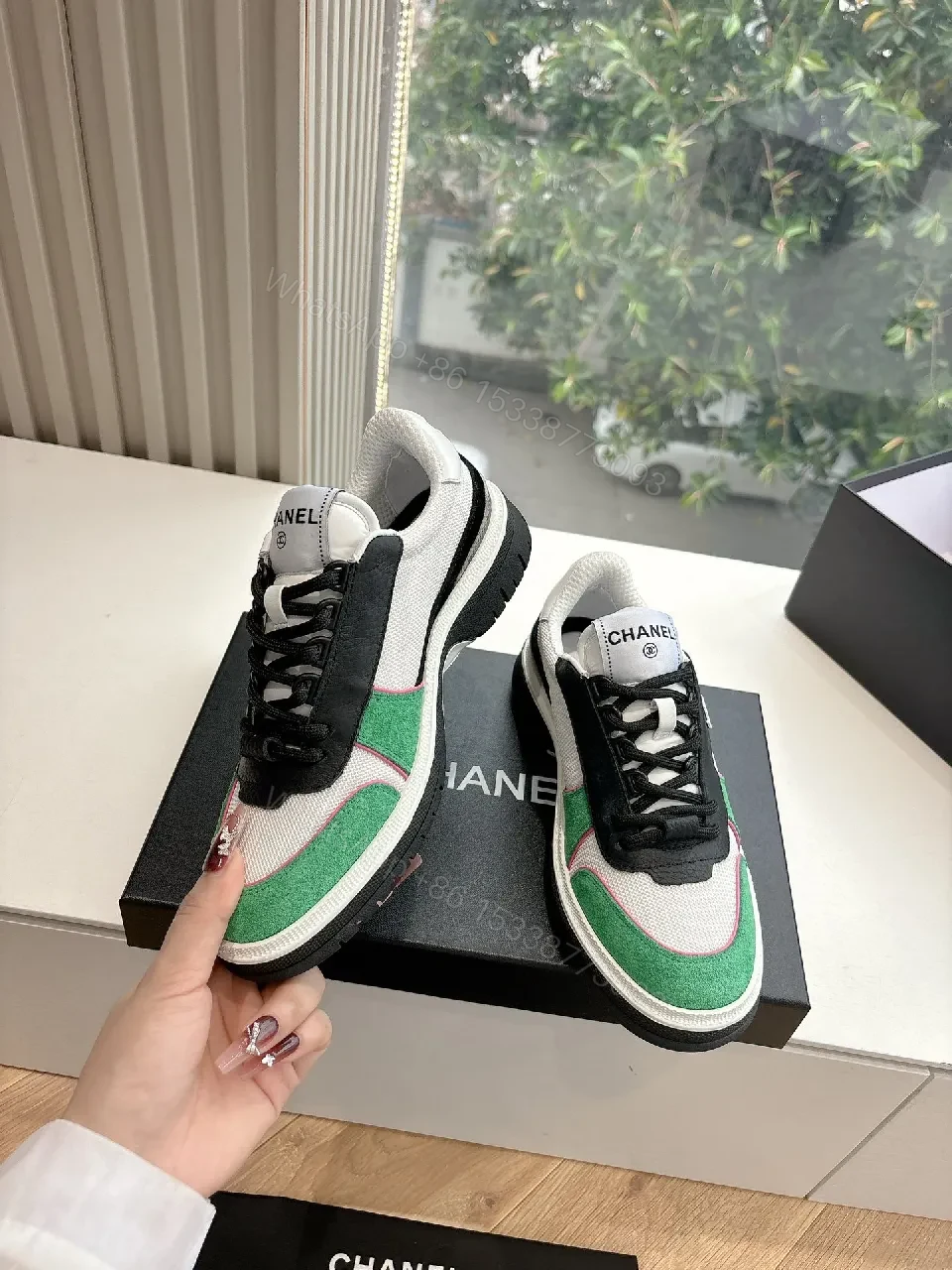 View 8 of Patterned Luxury Sneaker: Color-Block, Premium, All-Day Comfort
