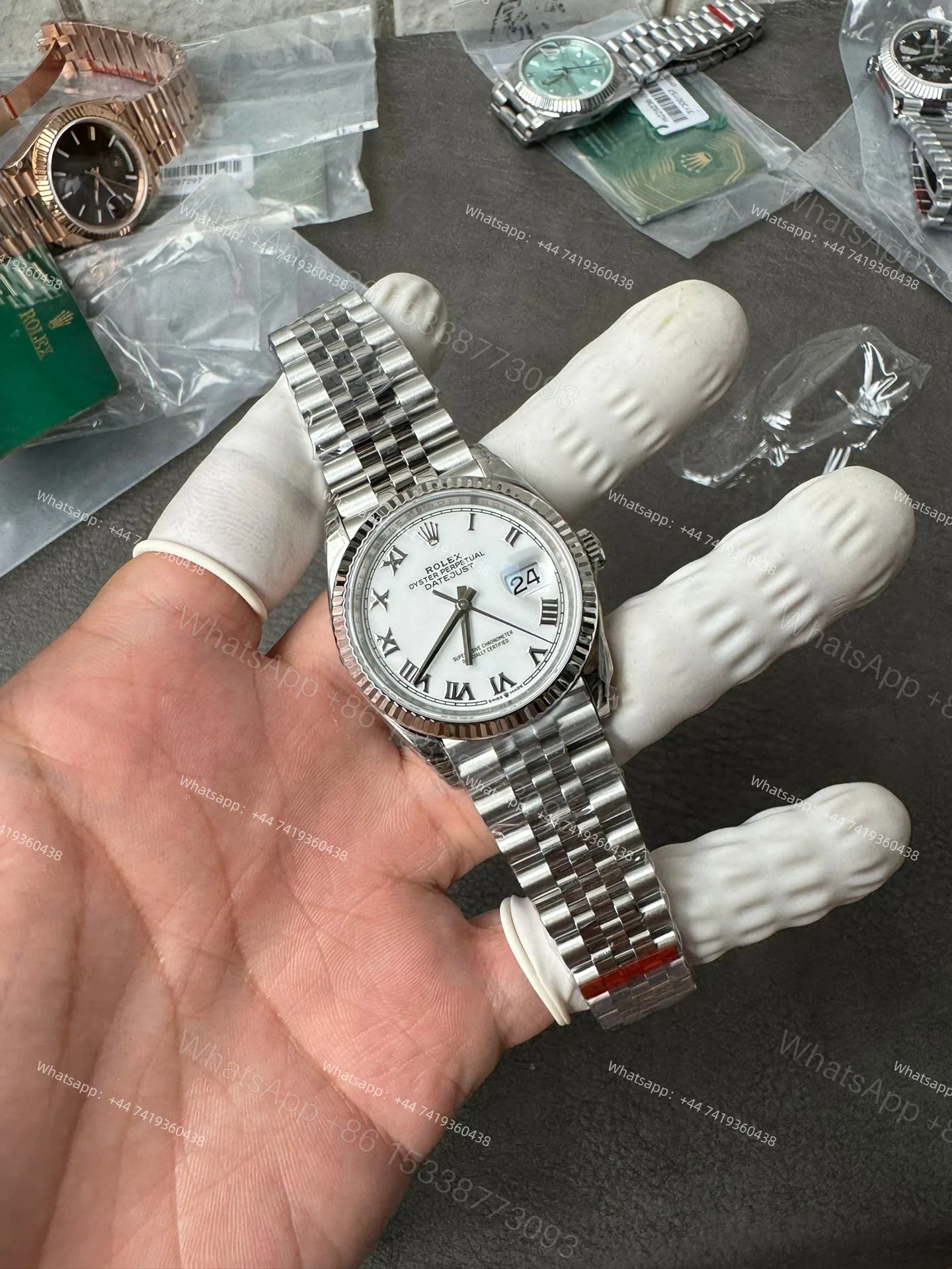 View 3 of Rolex Datejust M126234-0025 1:1 Replica White Dial Roman Jubilee 36MM 3235 Movement Super Clone Watch