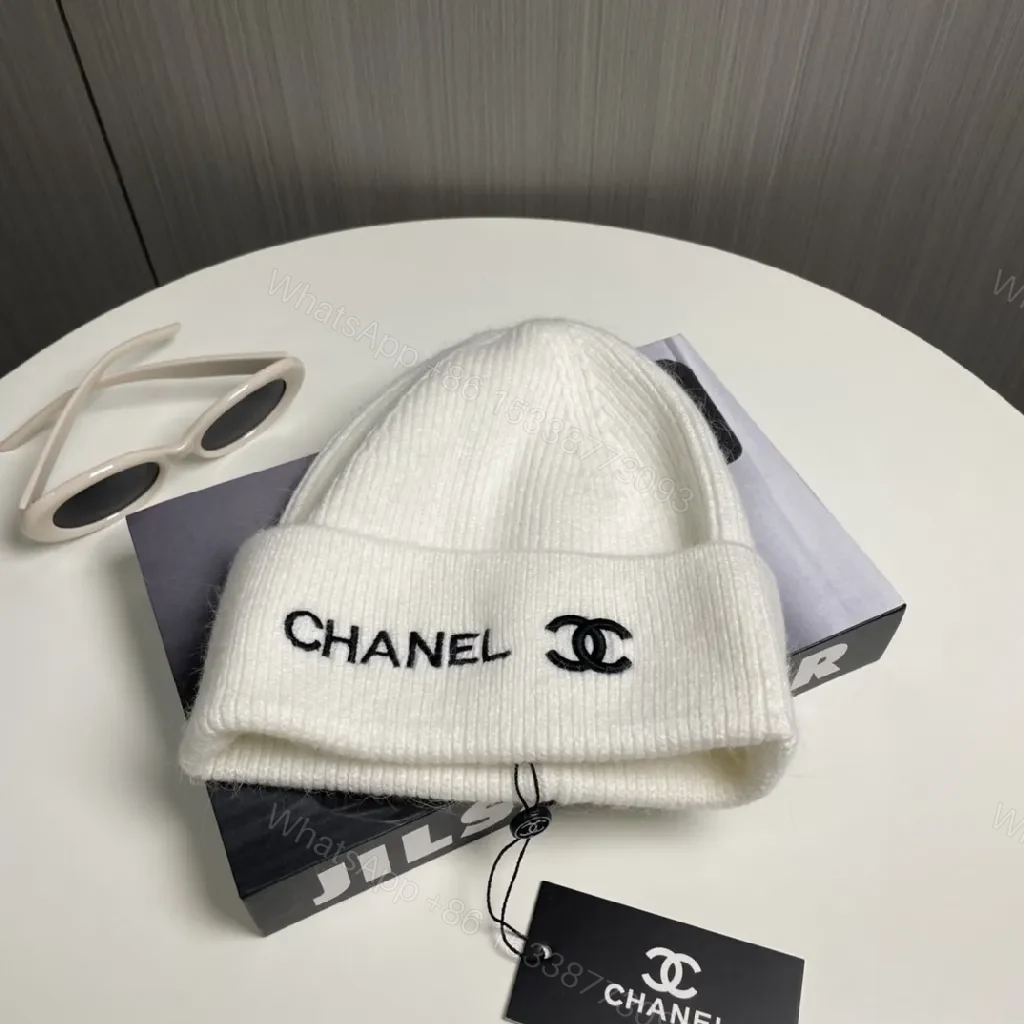 View 4 of White Knit Beanie, Premium Texture, Luxury Everyday Use
