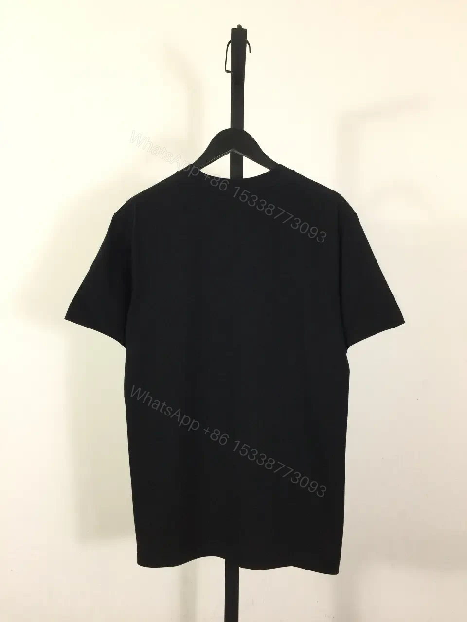 View 7 of Black Denim-Print Tee with Dior Logo, Casual Loose Fit
