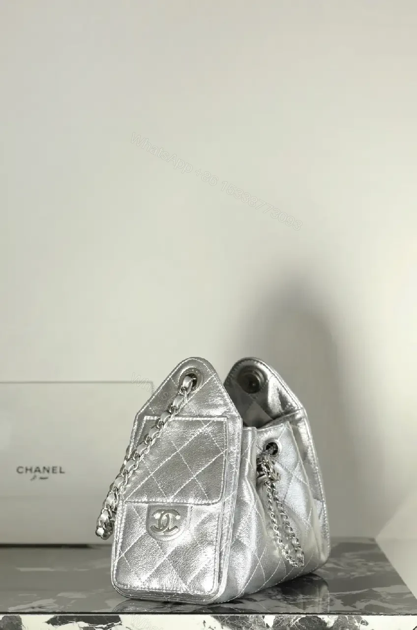 View 4 of Metallic Quilted Bag: Modern Shine, Everyday Versatility
