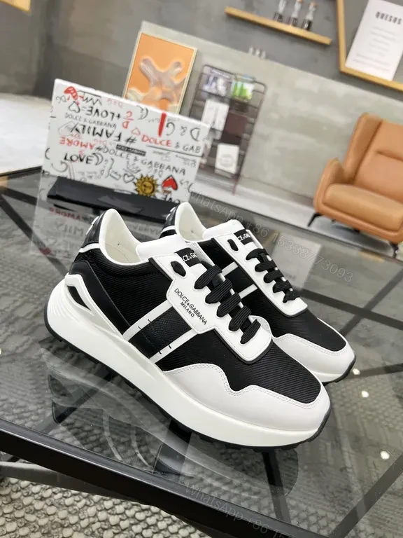 View 2 of Chic Black & White Mesh Leather Sneakers â€” All-Day Comfort