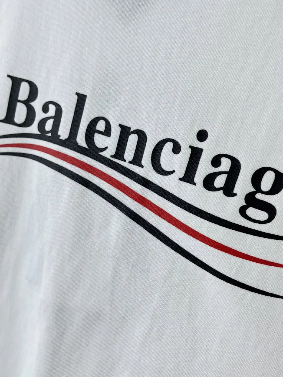 View 2 of White Satin Loose-Fit Tee with Subtle Sheen Embroidered Logo T-shirt