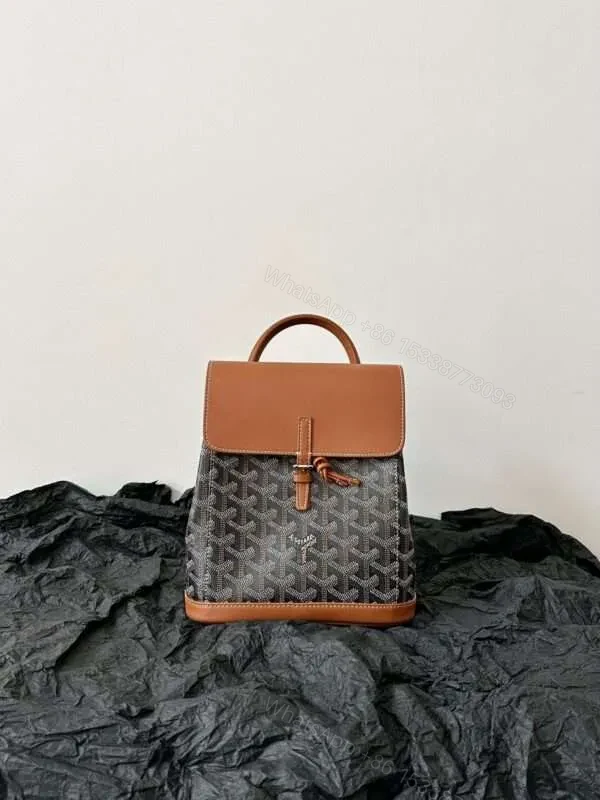 View 7 of Goyard Mini Backpack Brown Super Quality Monogram Pattern Size 23x19cm