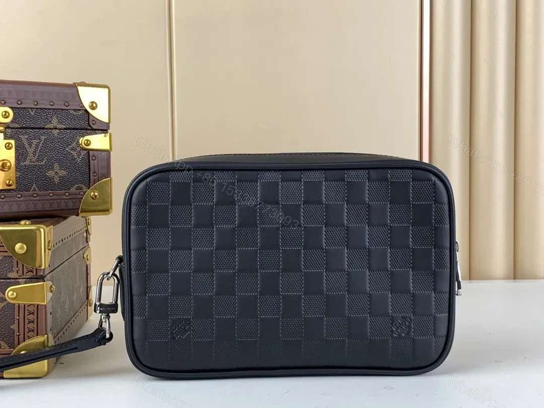 View 3 of Louis Vuitton LV Clutch Bag Kasai Damier Graphite Black 24cm