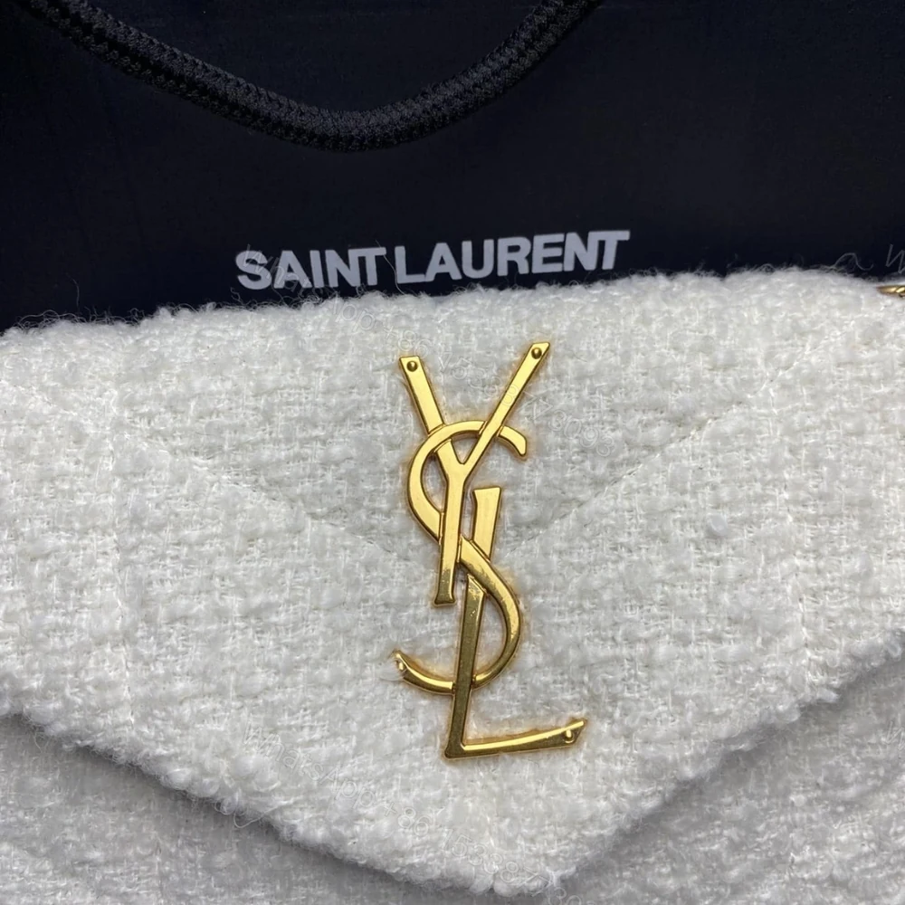 View 8 of Saint Laurent Small Loulou Boucle Bag White 23Cm