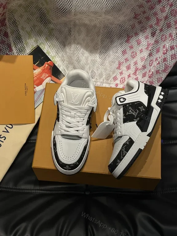 View 9 of White-Calibre Luxe Sneakers with LV Accents