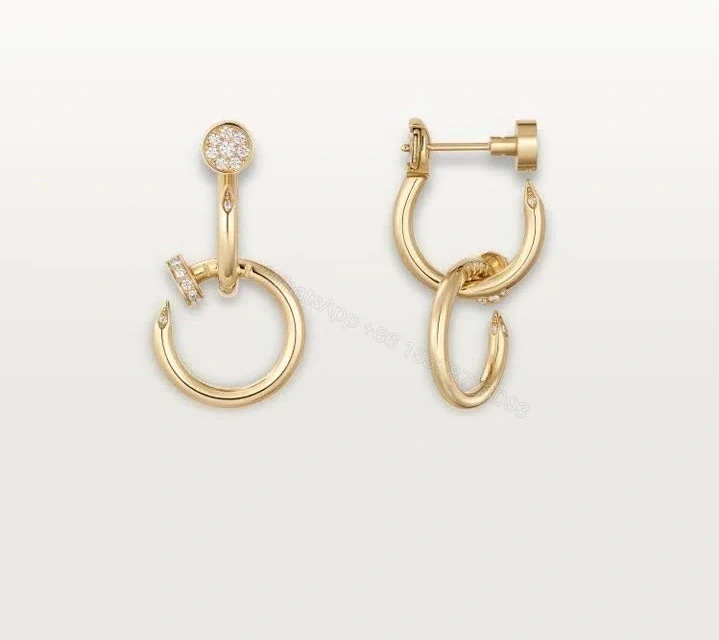Cartier Replica Juste un Clou Double Diamond Earrings TJ069 — view 1