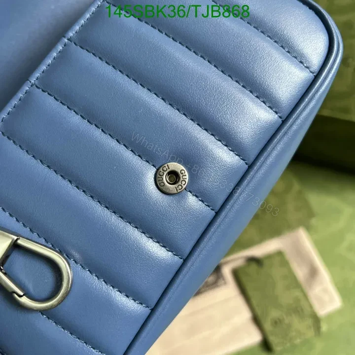 View 36 of Gucci Super Mini Bag in Blue Matelassé Chevron Leather with Silver-Toned Hardware 496474