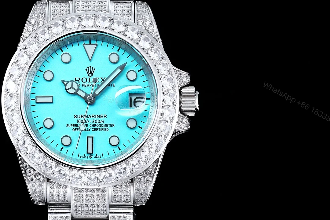 View 2 of Rolex Full Iced Diamond 904 Stainless Steel Luxury Watch 42mm Ultimate Edition RG-ROLEX-FULL-ICED-904-DIAMOND-42