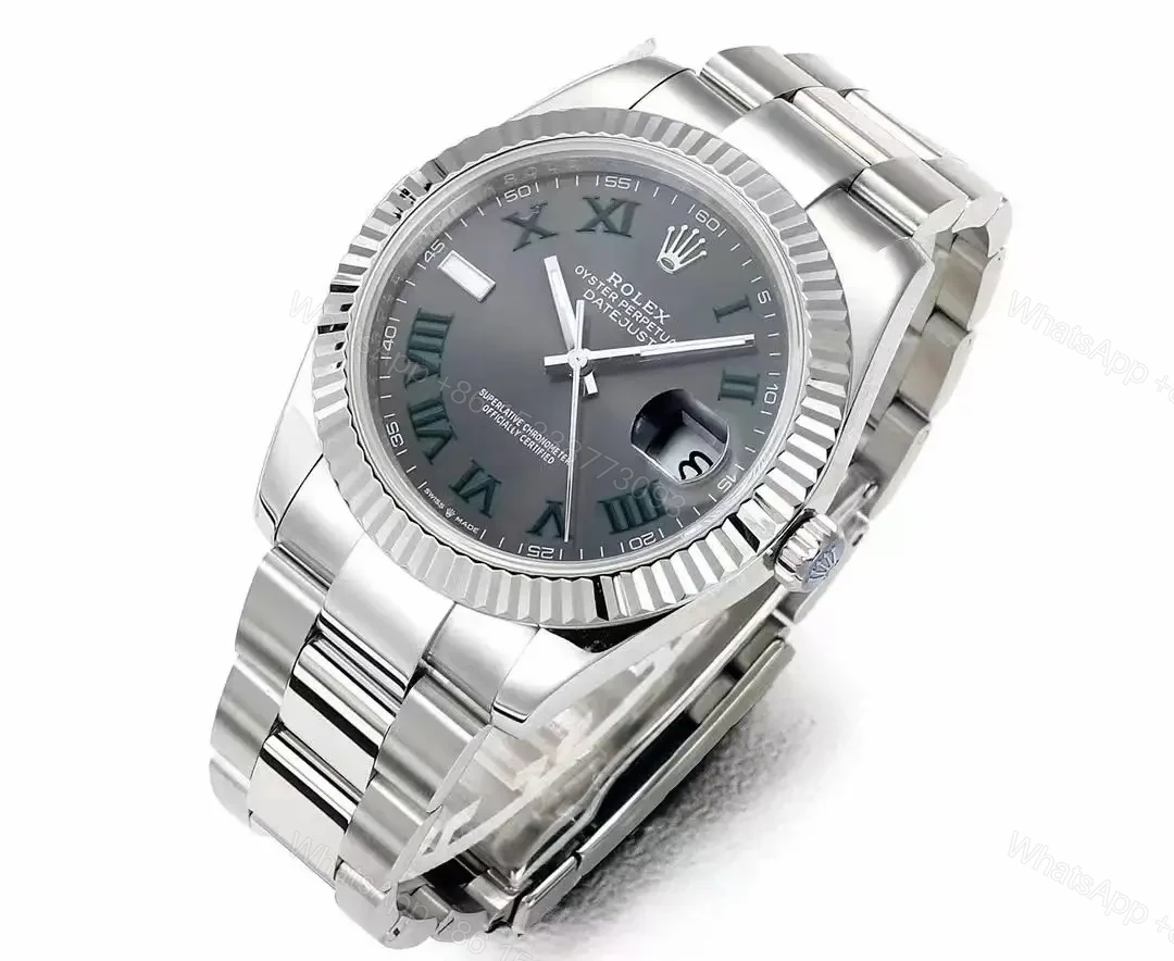 View 2 of OW Factory Clean Factory Rolex Datejust 41mm Silver Grey Dial Watch