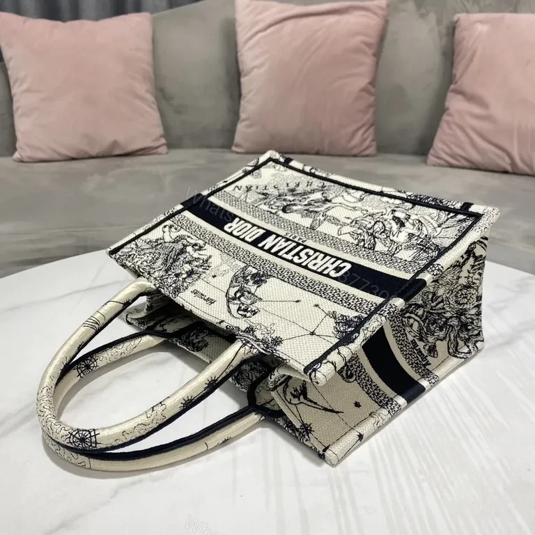 View 7 of Statement Pattern Tote: Graphic Dior-Inspired Canvas Tote