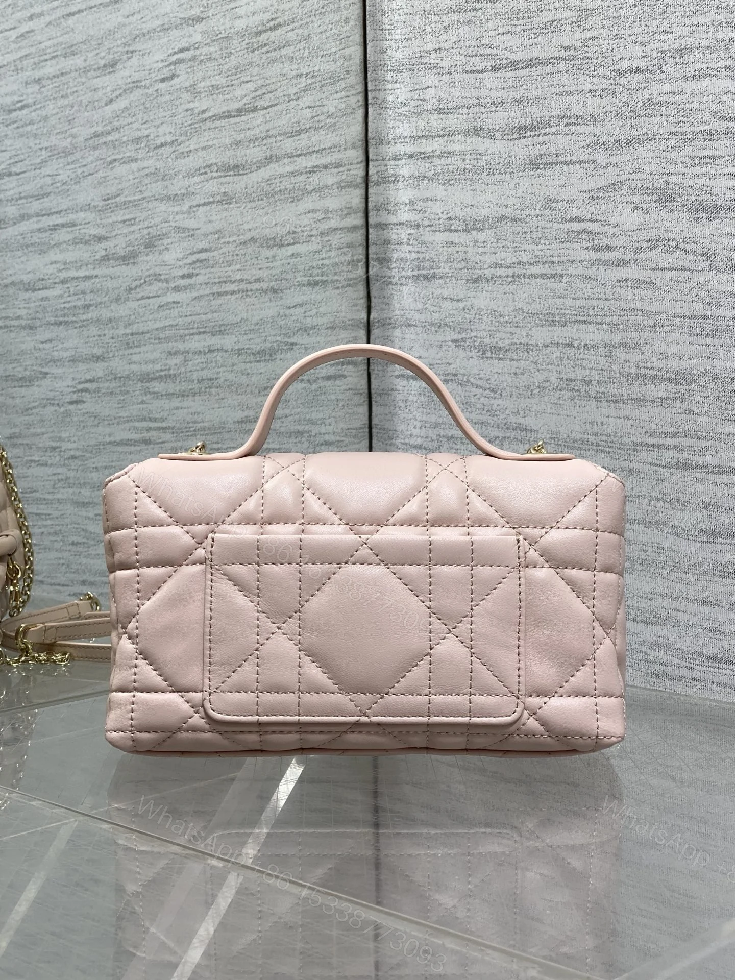 View 3 of Dior My Dior Mini Bag in Soupir Pink Cannage Lambskin