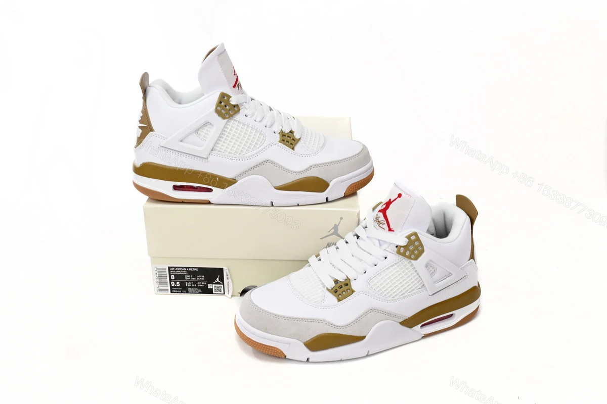 View 2 of Nike SB x Air Jordan 4 White Brown DR5415-120 (Top Quality)