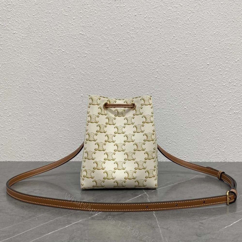 View 4 of CELINE MICRO SAILOR IN TRIOMPHE CANVAS WHITE AND TAN 17CM 10M742GCE 01TA