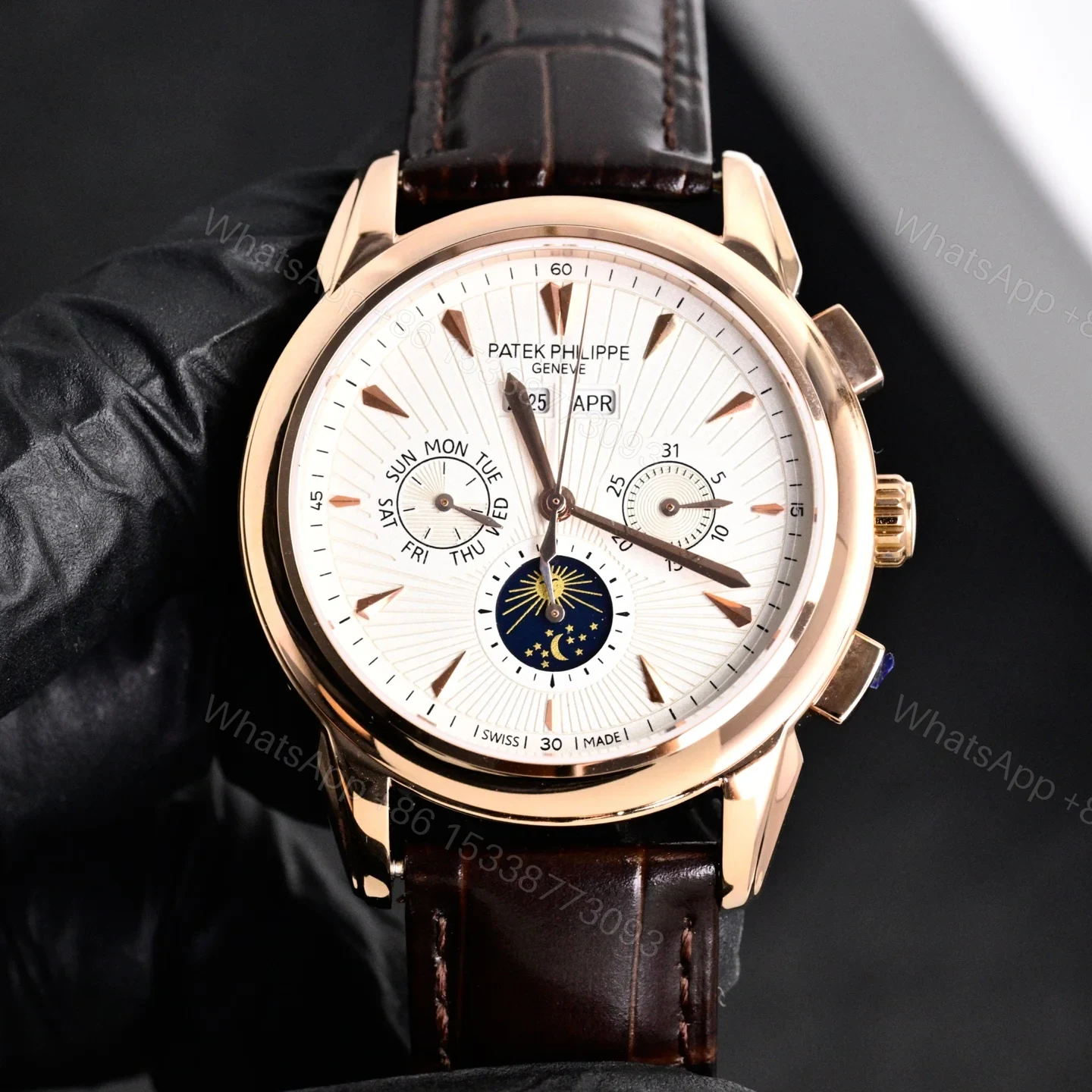 View 8 of Patek Philippe Complicated Functions Men’s Watch 42mm Leather Strap Ultimate Edition TW-PP-COMPLICATION-9100-42
