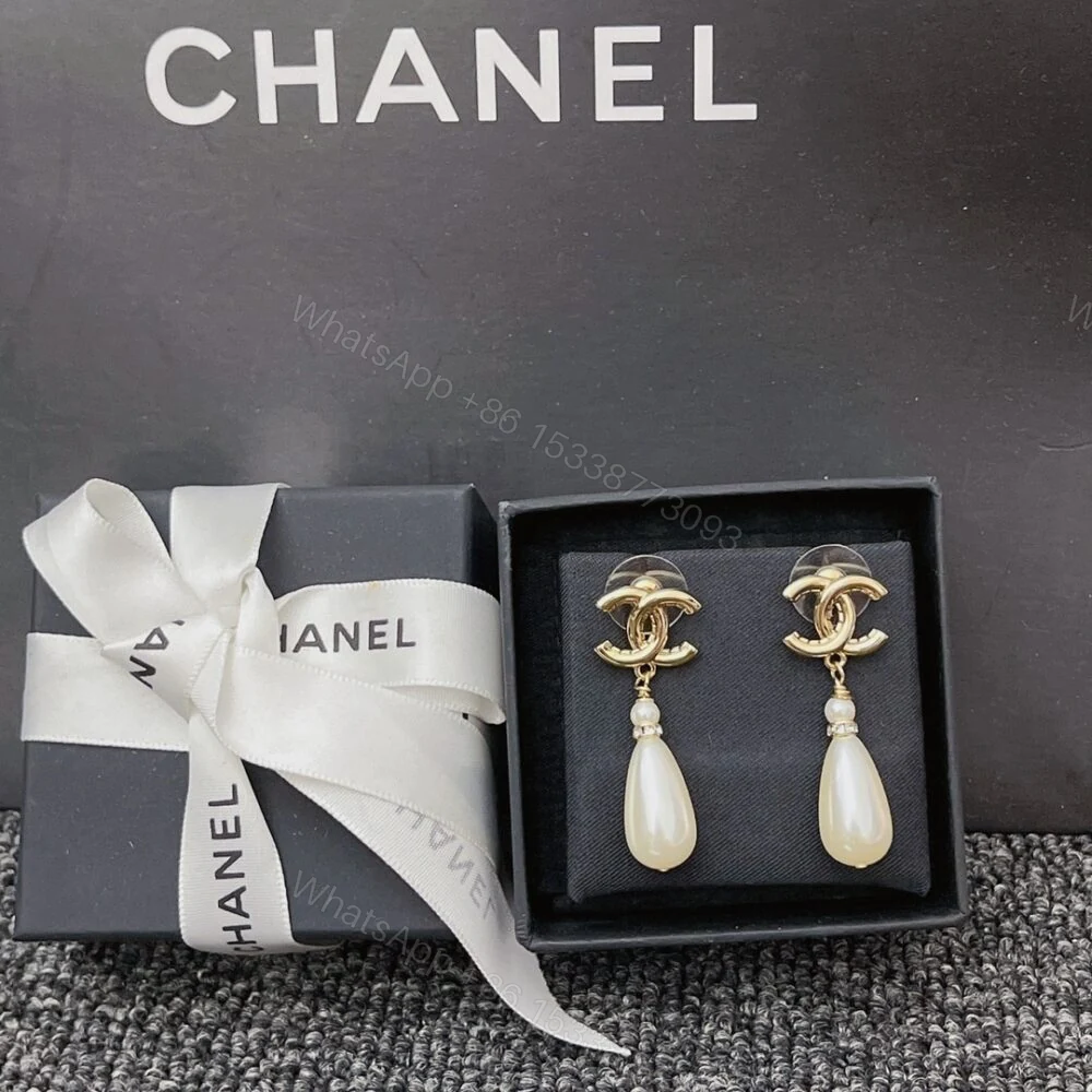 View 5 of Chanel CC Pearl Drop Earrings A98327