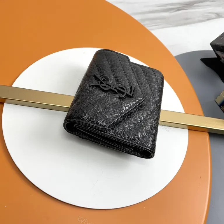 View 2 of Compact Leather Wallet: YSL-Inspired Luxury, Sleek & Durable