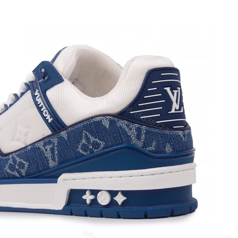 View 6 of Denim Monogram Luxe High-Top Sneakers with LV Accents