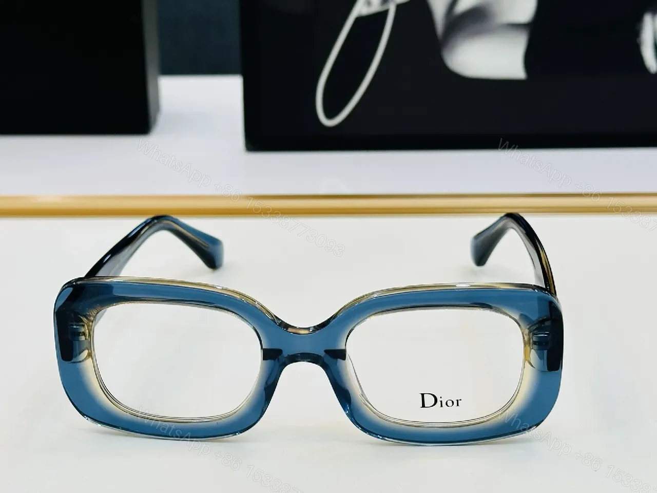View 3 of Oversized Dioré Frame Eyewear: High-Gloss Acetate, Luxe, Bold Statement