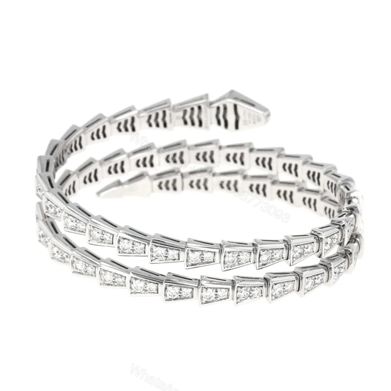 View 4 of Cheap Bulgari Serpenti Viper 18K Gold Full Lab Diamond Bracelet