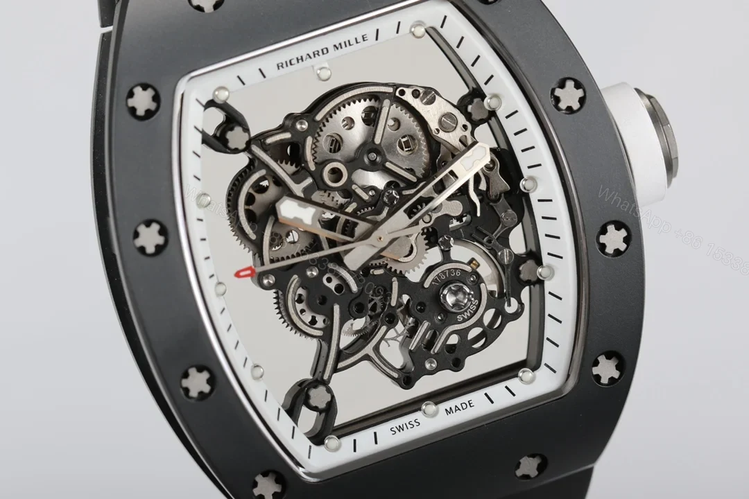 View 2 of Richard Mille RM055 White Ceramic ATZ Skeleton Mechanical Watch RM055-WC-S1-2100