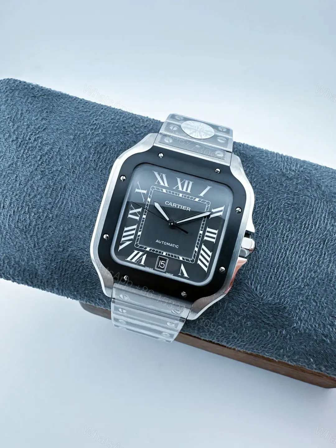 View 4 of Elegant cartier santos green dial replica 40MM WSSA0061