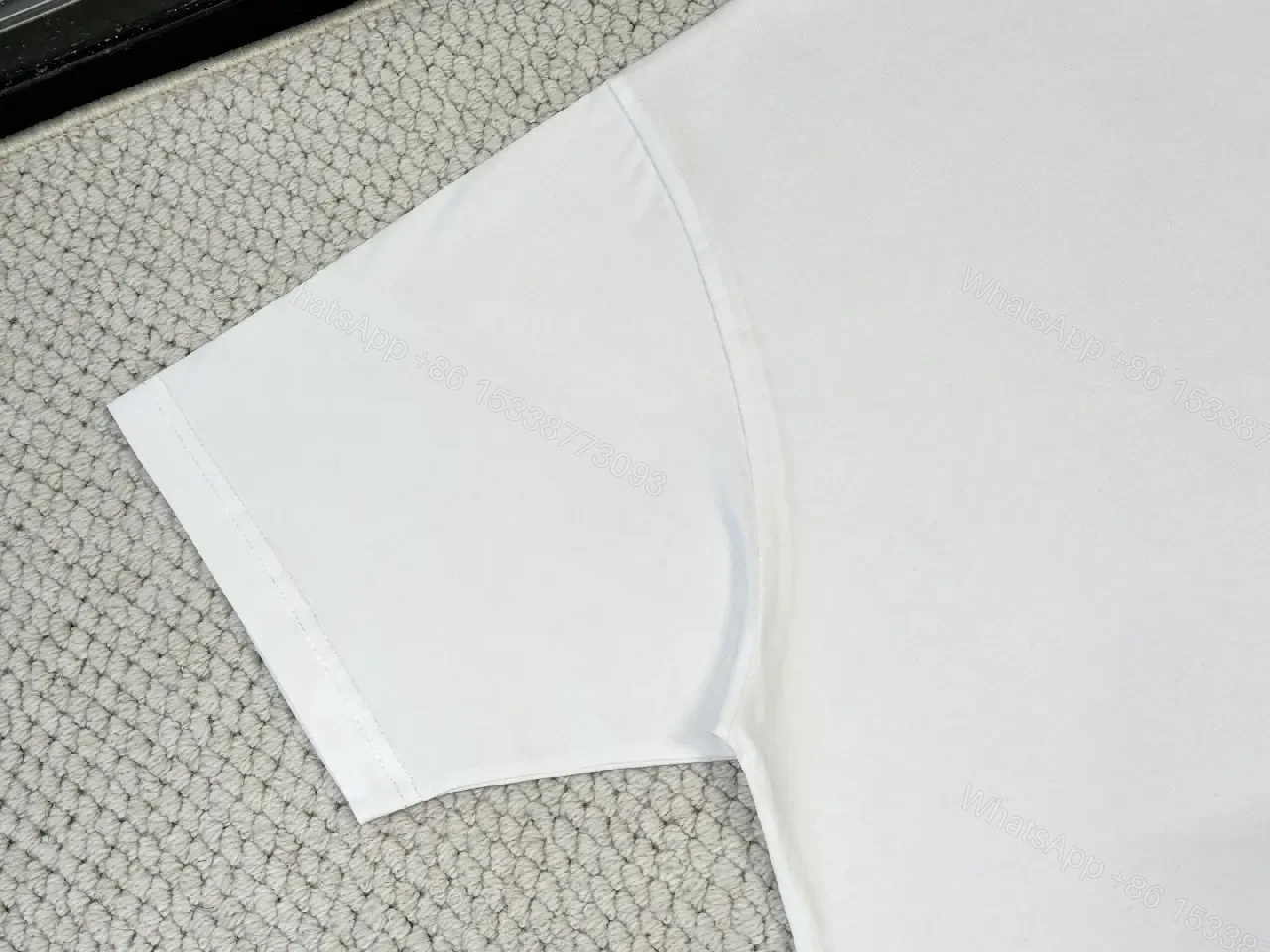 View 10 of White Cotton Minimalist T-Shirt with Balenciaga Logo