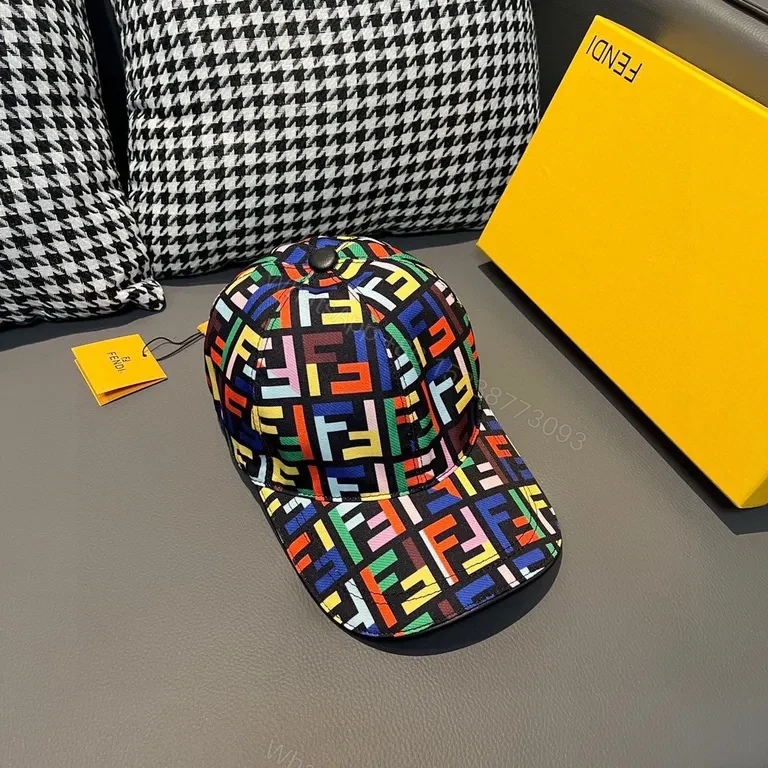 View 8 of Colorful Fendi-Inspired Cap: Bold Pattern, All-Day Comfort