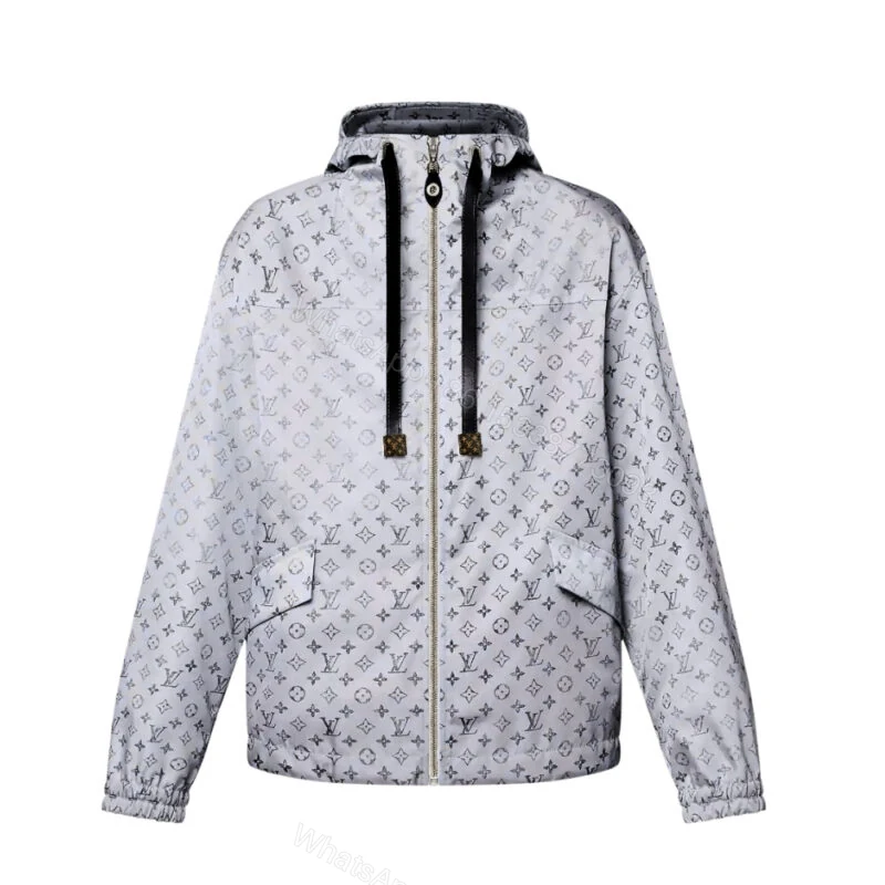 View 8 of Louis Vuitton Monogram Pattern Parka Jacket Black White 1Ahzpf