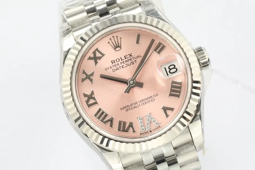 View 4 of Rolex Datejust 31 Stainless Steel Fluted Jubilee Pink Roman 278274-0020