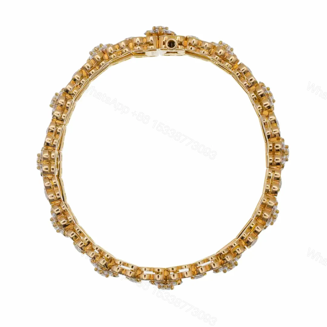 View 4 of Van Cleef Arpels Gold Diamond Snowflake Bracelet